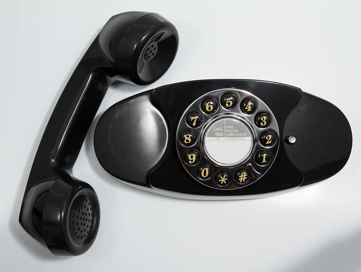 GPO Audrey Telefon mit Tasten, 1950er-Jahre-Design schwarz, schwarz