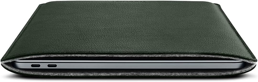Woolnut Leder Sleeve Case Hülle Tasche für MacBook Pro 13 UNT Air 13/13.6 Zoll - Grün Grün MacBook P