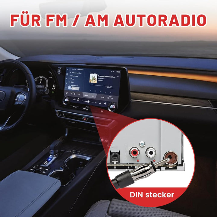 RED WOLF Dachantenne für Peugeot Citroen FIAT Opel Ford, Auto Antennenfuss mit FM AM Autoradio Anten