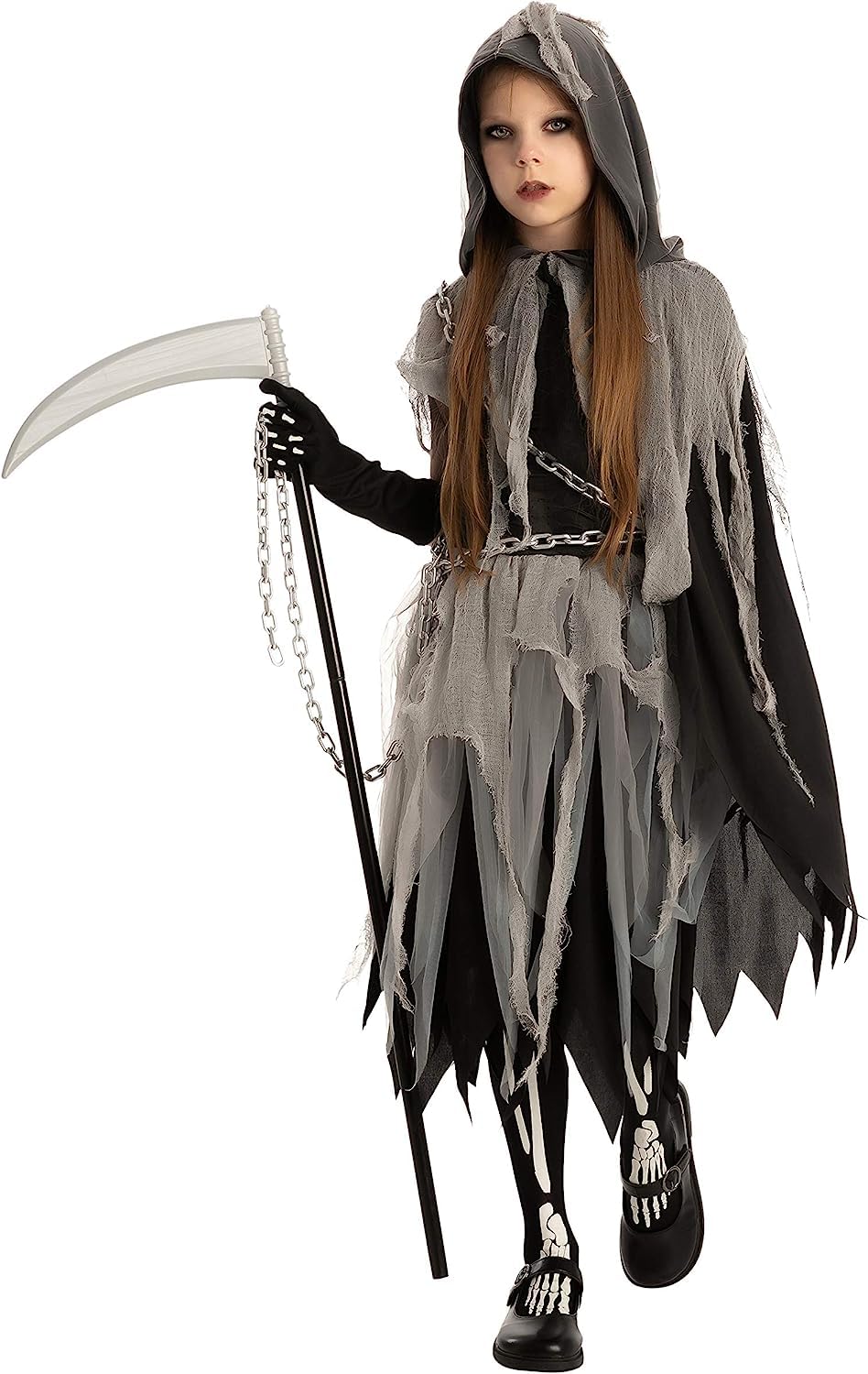 Spooktacular Creations Sensenmann Kostüm für Kinder Sensenmann Halloween Kostüm mädchen Grim Reaper