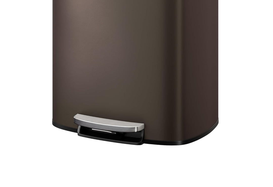 GarveeHome 50 Liter- und 10 Liter-Metallmülleimer-Set, rostfreier Küchen Mülleimer mit Deckel, pedal