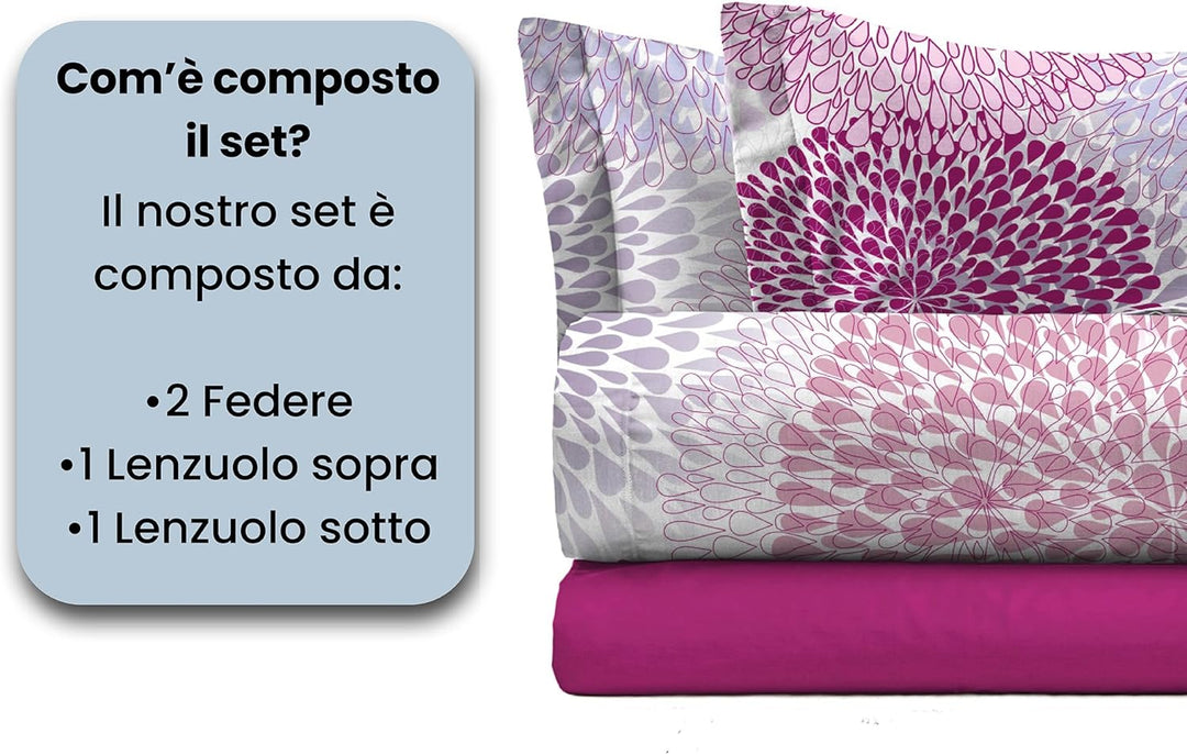 Italian Bed Linen MB Home Italy “Fantasy” Bettwäsche-Set, Soffioni, Doppelbett Soffioni Doppelbett,