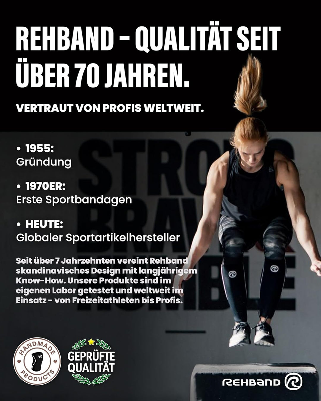 Rehband Kniebandage Kraftsport, Kniestütze für Cross Fit &amp; schweres Training, Knee Sleeve aus 5 mm N