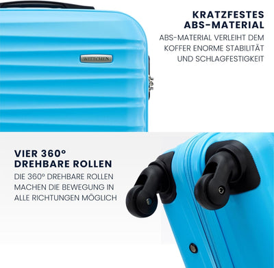 WITTCHEN Reisekoffer 4er Koffer-Set Rollkoffer Trolley Handgepäck Hartschale aus ABS mit 4 Spinner-R