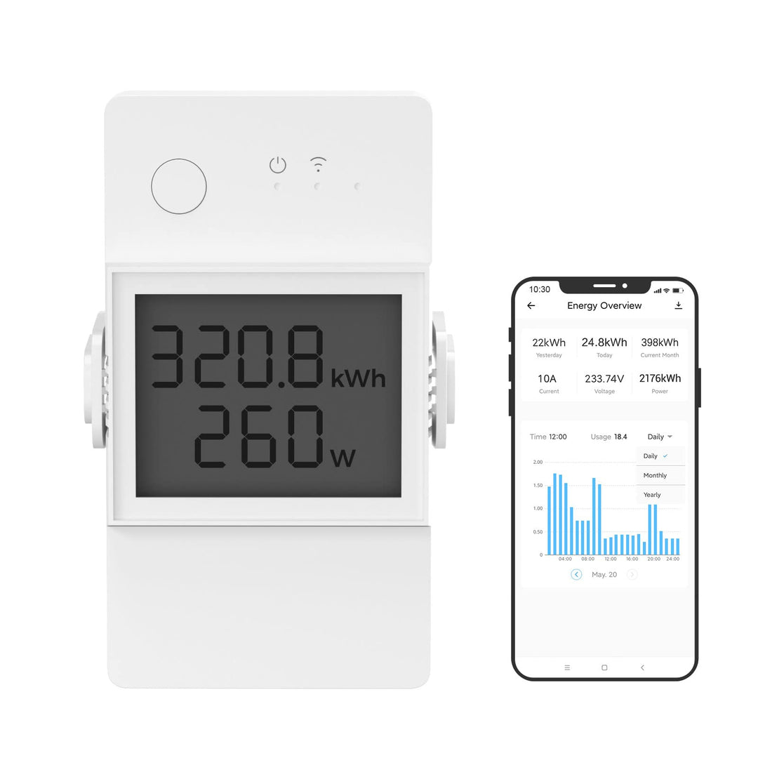 SONOFF POW320D Elite Smart Schalter mit Leistungsmesser, 20A WiFi Smart Switch LCD Digitalenergiezäh