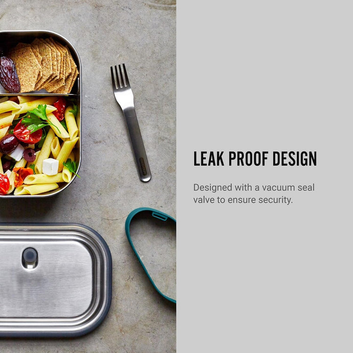 BLACK + BLUM Lunchbox Edelstahl 1L | Ozean | 3-in-1 | Vakuumverschluss- 100% auslaufsicher | inkl. G