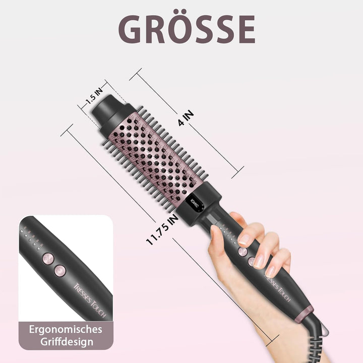 Thermal Brush, Thermobürste Negativ-Ionen, Elektrische Rundbürste mit 5 Temperaturstufen, Stylingbür