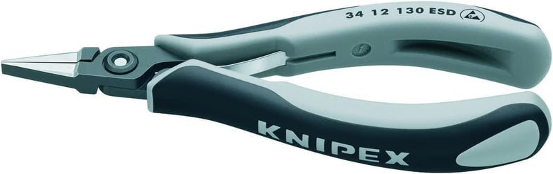 Knipex Präzisions-Elektronik-Greifzange ESD brüniert, mit Mehrkomponenten-Hüllen 135 mm 34 12 130 ES