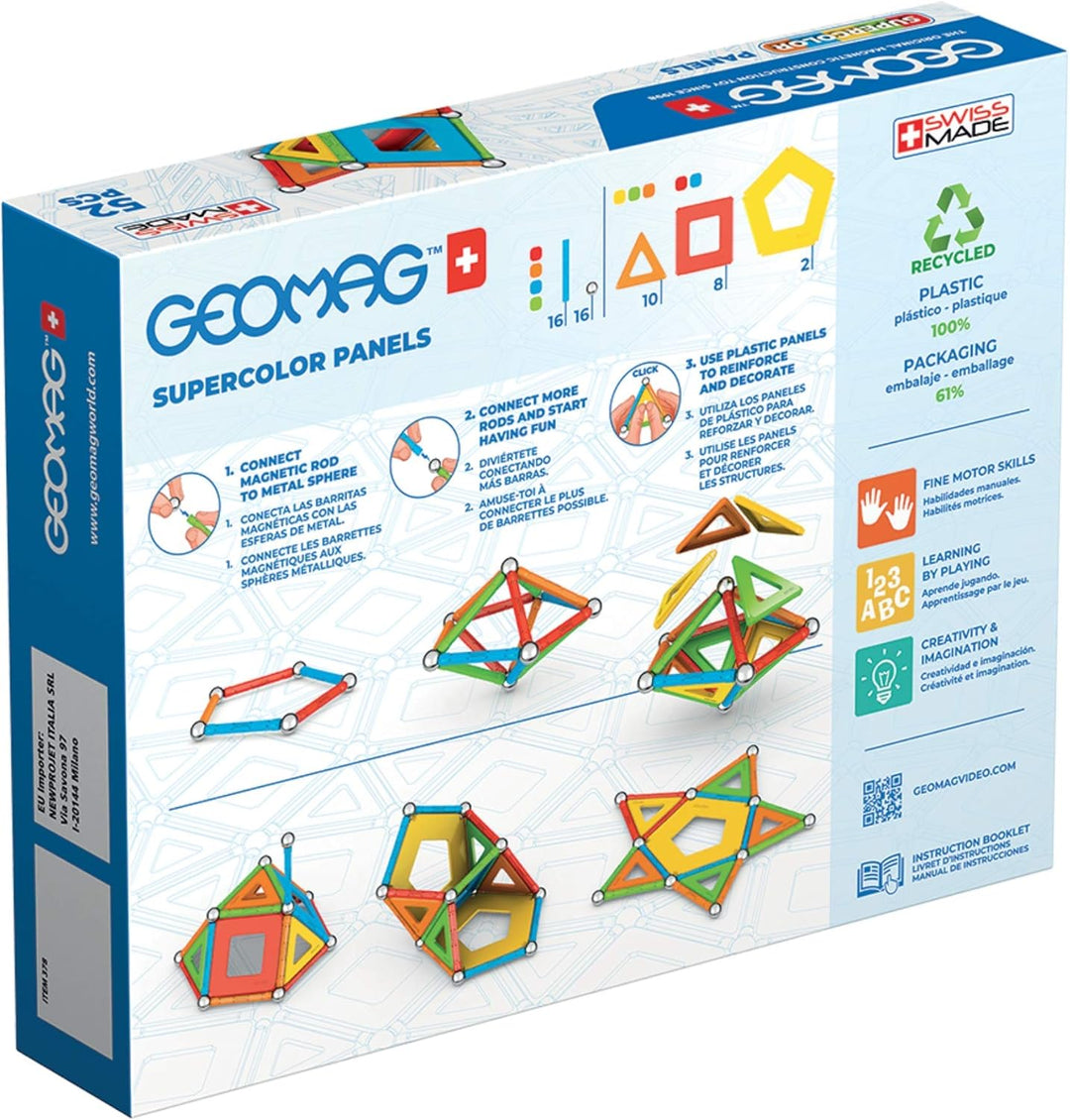 Geomag - Supercolor Magnetic Constructions for Kids, Magnetic Toy, Green Collection 100% Recycled Pl