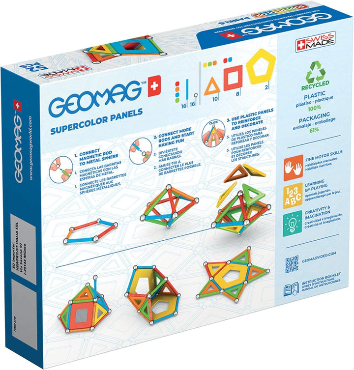 Geomag - Supercolor Magnetic Constructions for Kids, Magnetic Toy, Green Collection 100% Recycled Pl