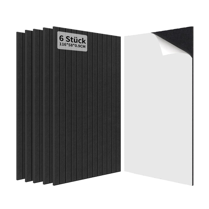 Akustikplatten Selbstklebend 6 Stück, 116x58x0,9cm Akustikpaneele Wandpaneele, 4,04㎡ Schallabsorberu