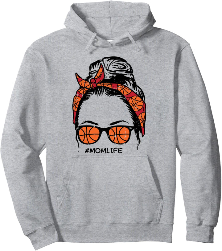 Basketball Bandana Sunglasses Mom Life Mother Day Mama Women Pullover Hoodie