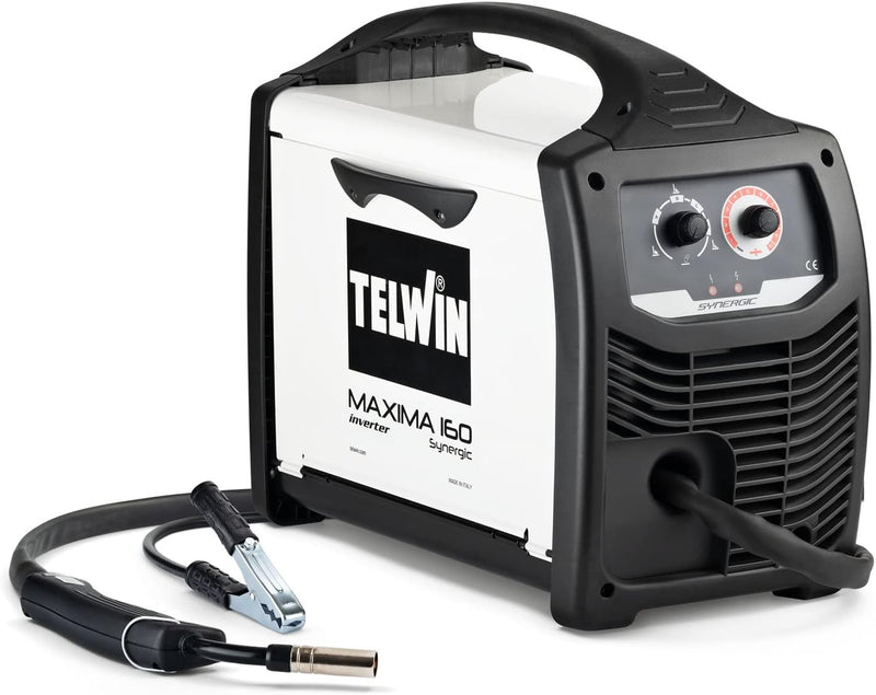 Telwin 816085 Maxima 160 Synergic Drahtschweissgerät MIG-MAG/FLUX/BRAZING mit Invertertechnik 230 V,