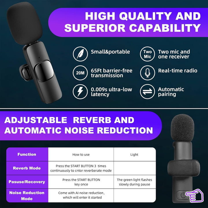 YOOUS Mikrofon, Lavalier Mikrofon für iOS/Android, Mini Microphone Plug & Play, Lavalier Mikrofon Wi