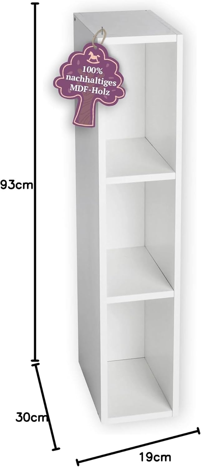 Puckdaddy Lasse | Stauraumregal kompatibel mit Hemnes Kommoden | 19x30x93cm | Holzstärke: 2cm | Rega
