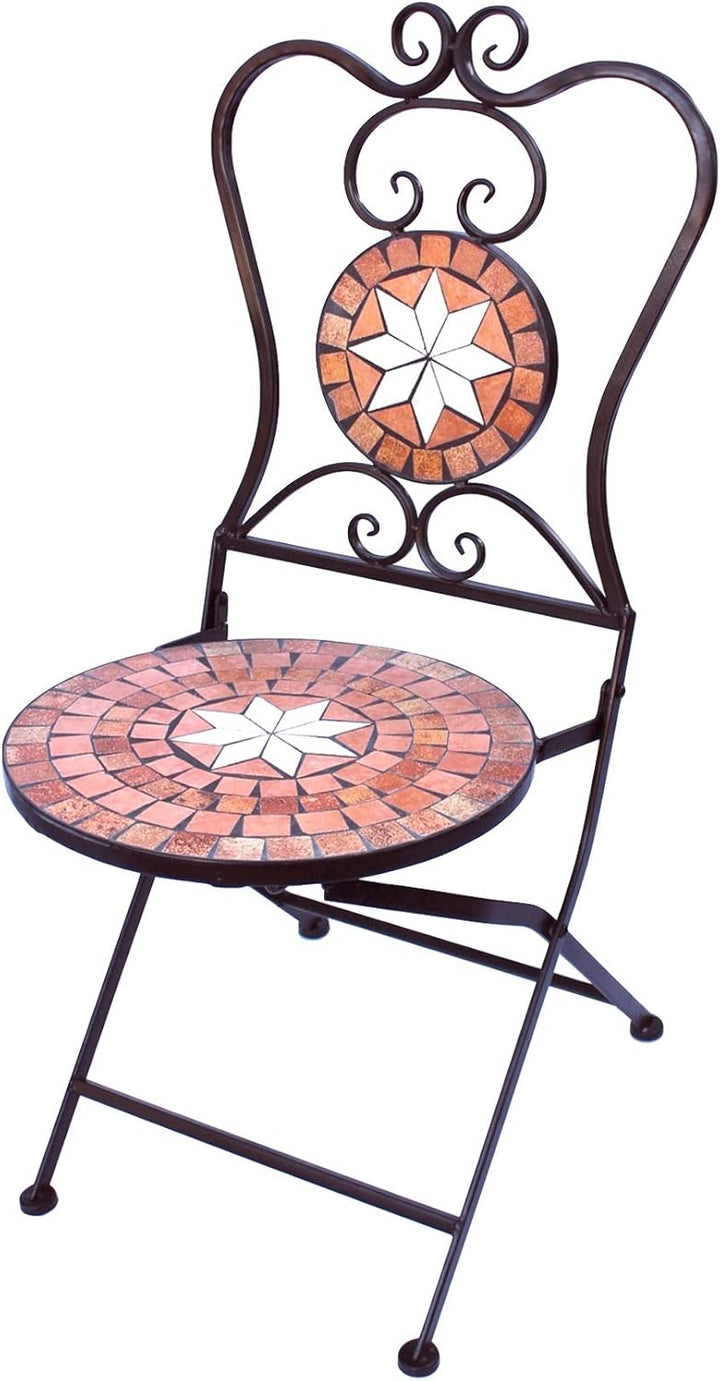 DanDiBo Gartenstuhl Metall Mosaik Merano Stuhl 12002 H-95 cm Metallstuhl Mediterran Wetterfest Bistr