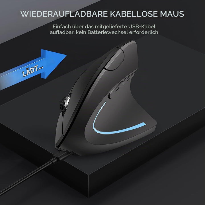 2.4G Wireless Vertikale Ergonomische, Wiederaufladbar, Optische Maus Vertical Ergonomic Optical Mous