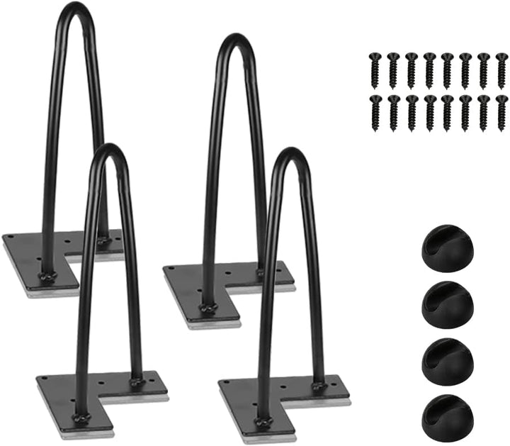 Ikodm 4er Set Tischbeine Hairpin Legs 20cm Möbelfüsse, Austauschbare Tisch &Schrank Beine Haarnadelb