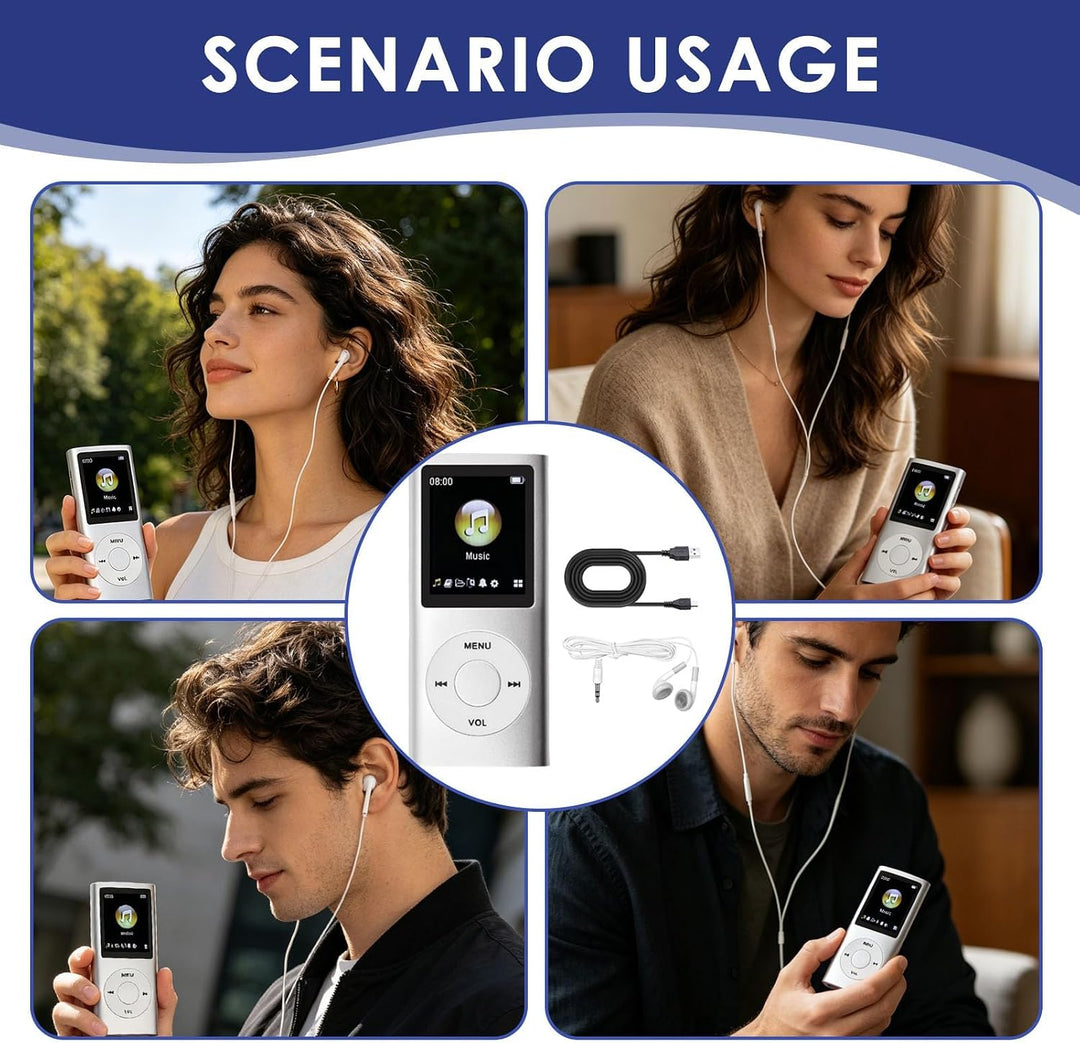 MP3/MP4-Player Unterstützt Bis zu 64 GB TF-Karte Tragbarer MP3 Musik Player 1.8 Zoll LCD Bildschirm
