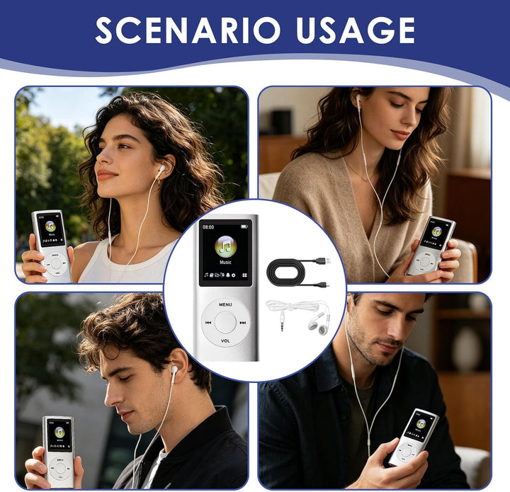 MP3/MP4-Player Unterstützt Bis zu 64 GB TF-Karte Tragbarer MP3 Musik Player 1.8 Zoll LCD Bildschirm