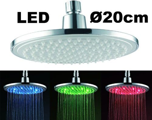 Runde LED Regendusche mit Farbwechsel Kein Stromanschluss notwendig. Sanlingo