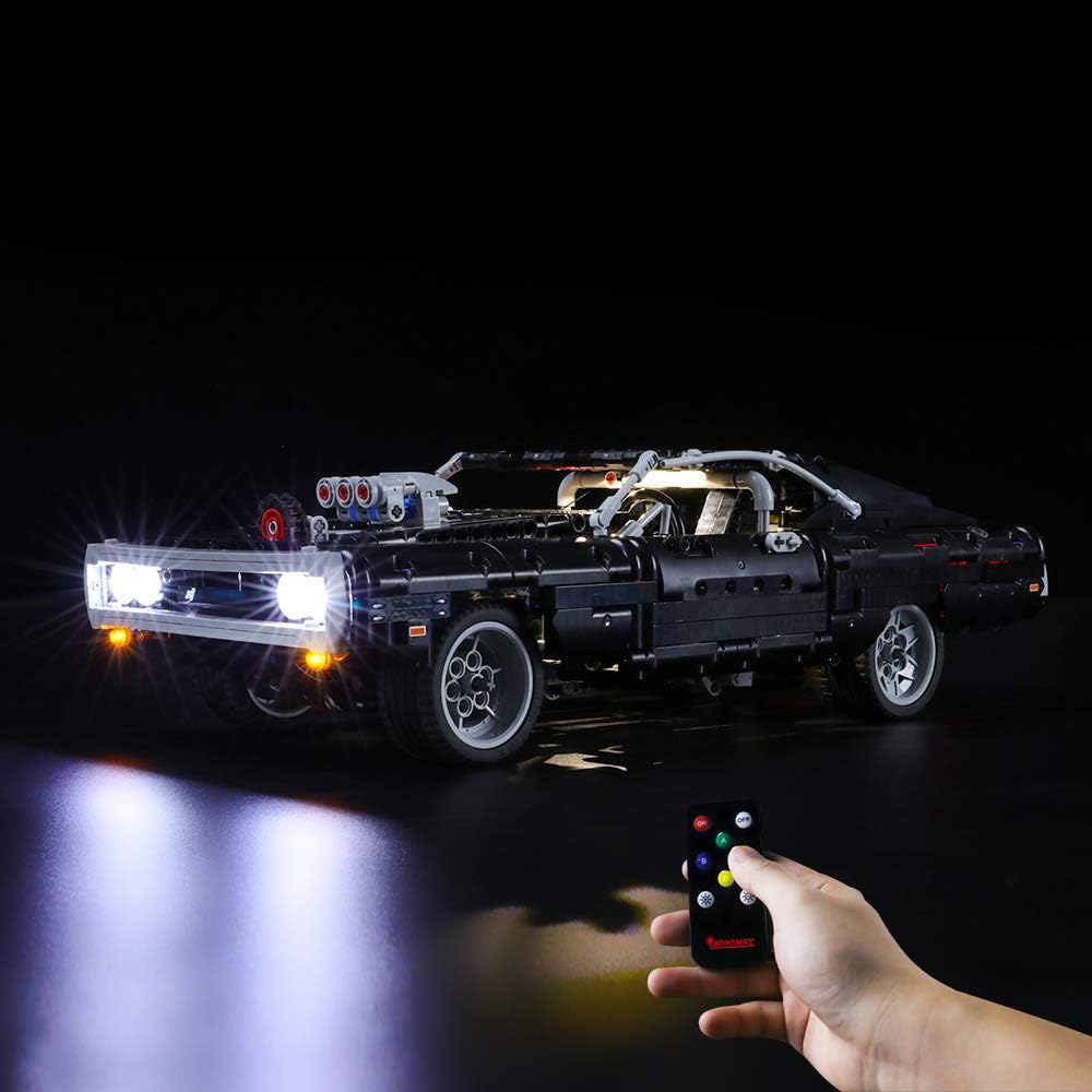 BRIKSMAX Led Beleuchtungsset für Dom's Dodge Charger,Kompatibel Mit Lego 42111 Bausteinen Modell -Oh