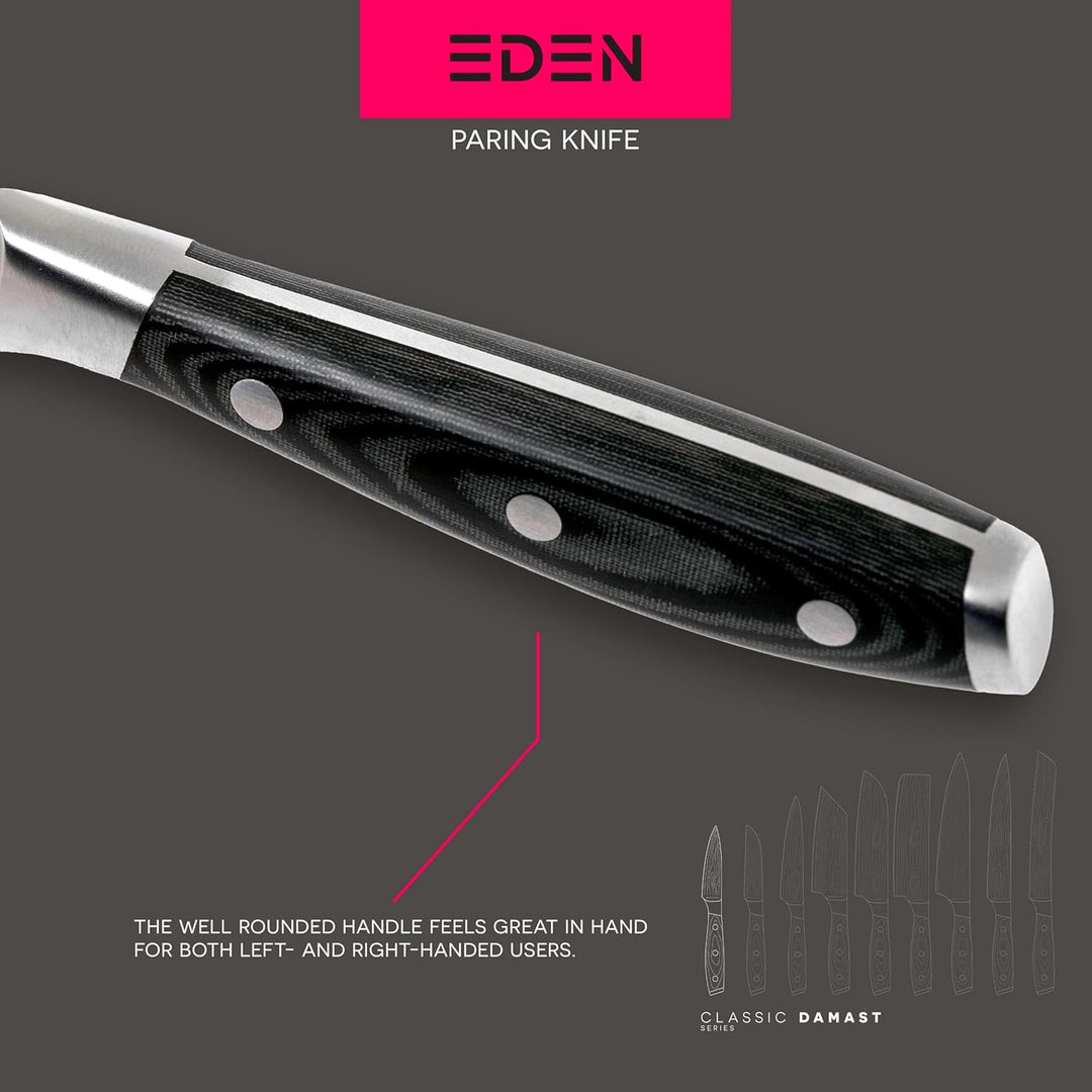 Eden Classic Damast Officemesser 9 cm Küchenmesser EQ2030-109 Super Scharfes Allround-Küchenmesser,