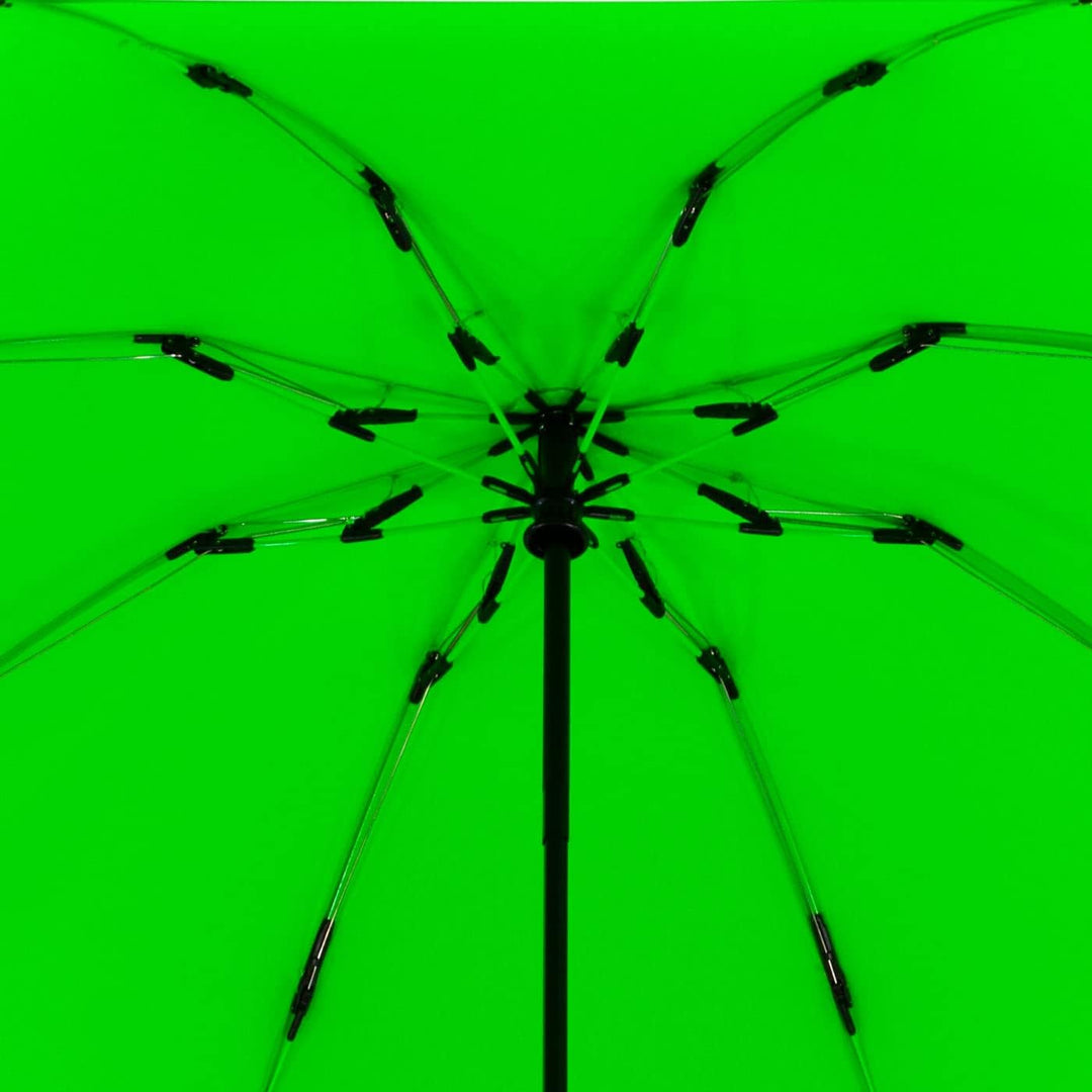 iX-brella Reverse umgekehrt öffnender Fiberglas-Taschenschirm mit farbigen Speichen - neon-grün, Neo