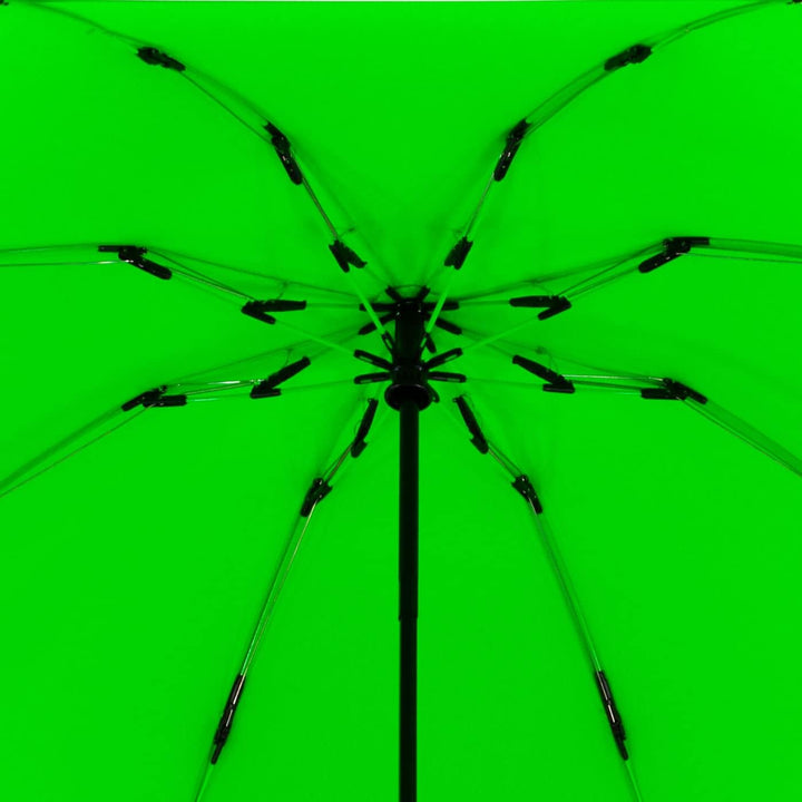 iX-brella Reverse umgekehrt öffnender Fiberglas-Taschenschirm mit farbigen Speichen - neon-grün, Neo