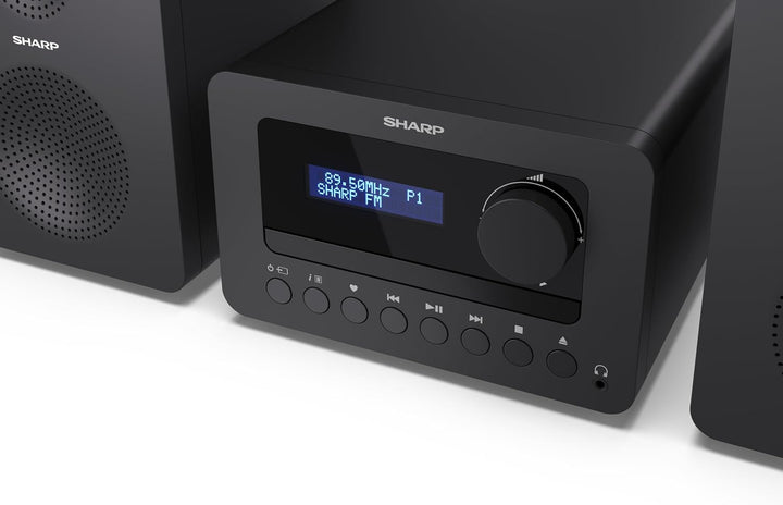 SHARP XL-B514(BK) Hi-Fi Mikrosystem mit FM-Radio, Bluetooth 5.0, CD-MP3-Player, USB-Wiedergabe, 30 W