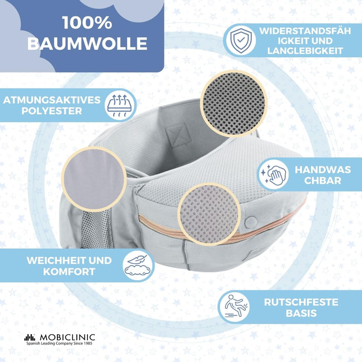 Mobiclinic® kids, Babytrage, 6 in 1, Moley, Mehrpositionale, Faltbar, Reissverschlusstasche, Flasche