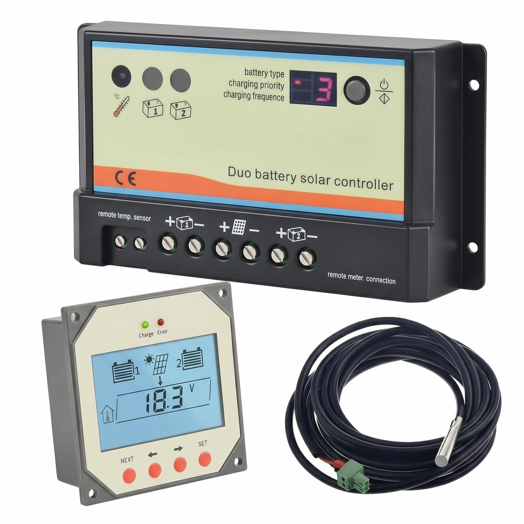PWM 10A Dual Batterieladeregler, 12V 24V Auto für Wohnmobile, Boote, Wohnwagen, Busse oder Solarsyst
