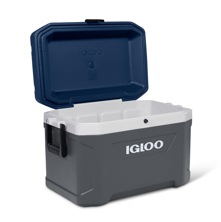 Igloo Maxcold 54 Passiv-Kühlbox, hochwertig Thermobox 51 Liter, Grau, Isolierbehälter für Camping un