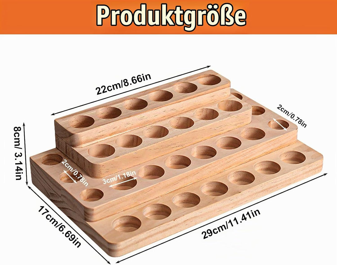 Holzkollektion Ätherisches Öl Display Ständer 30 Löcher Holzbox für ätherische Öle, Aromatherapie-Or