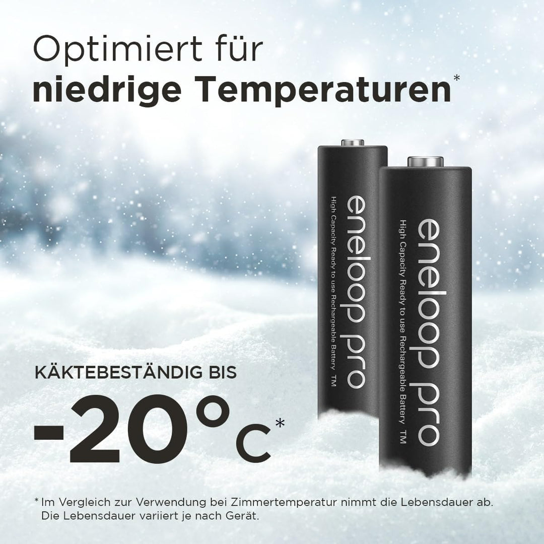 eneloop pro, AAA/Micro NI-MH Akku, 4er-Pack, Kapazität mit min. 930 mAh, Ready-to-Use NI-MH Akkus, b