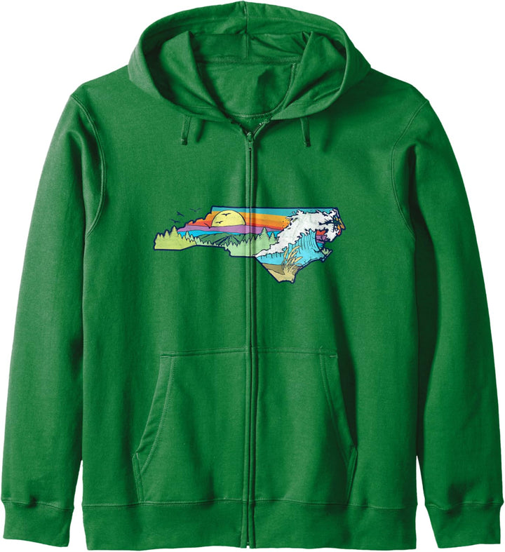 North Carolina Outdoors Retro Nature Lover Graphic Kapuzenjacke