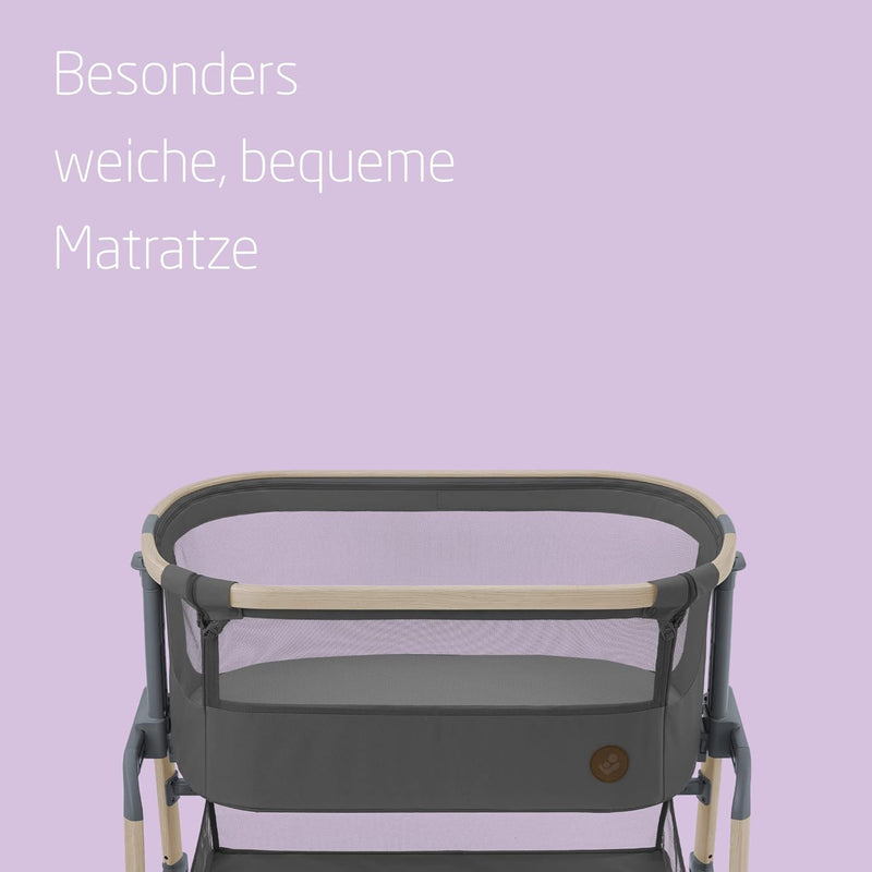 Maxi-Cosi Iora Air Beistellbett Baby, Co-Sleeper mit Allround-Netzgewebe, 0–6 Monate (9 kg), Schauke