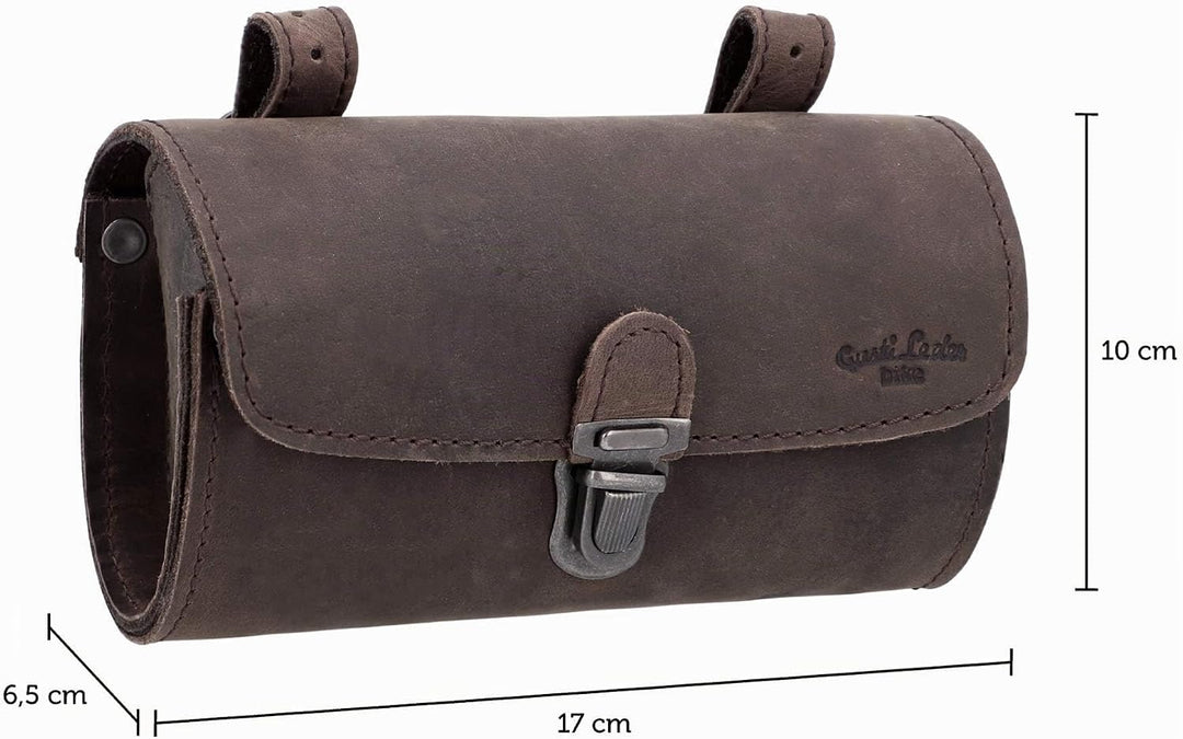 Gusti Satteltasche Leder – Wolfgang L. – Kleine Fahrradtasche Leder für Sattel, Lenker oder Gepäcktr