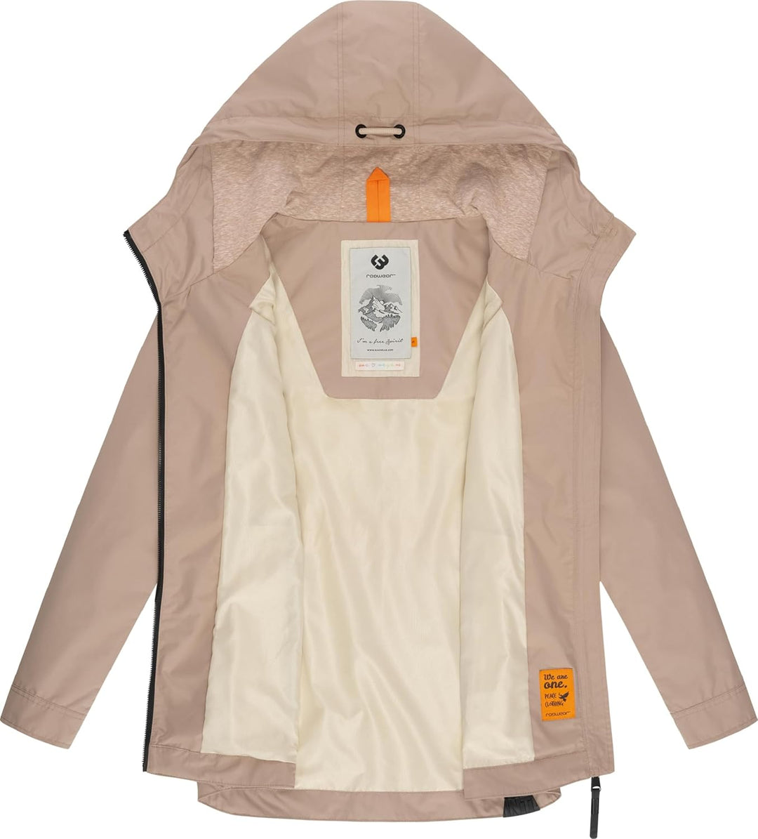 Ragwear Damen Übergangsjacke leichte Jacke Kurzmantel mit Verstellbarer Kapuze Zuzka XS-6XL M Latte0