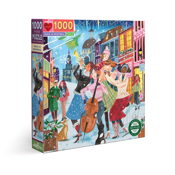 eeBoo PZTMTL Music in Montreal Puzzle für Erwachsene, 1000 Teile aus recyceltem Karton, Grösse: 58,4