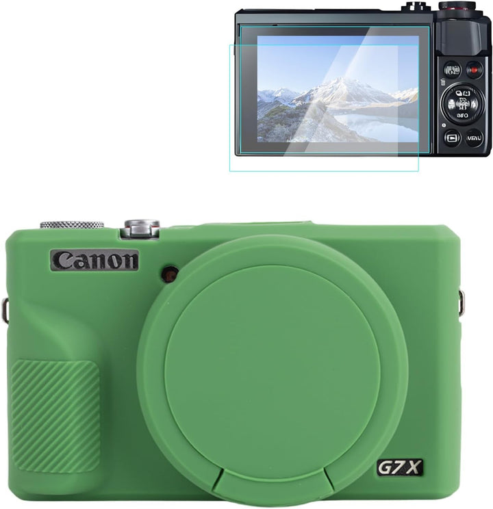 Rieibi Silikon-Schutzhülle für Canon G7X Mark III Hülle, G7X Mark III Zubehör mit 2 Stück Displaysch