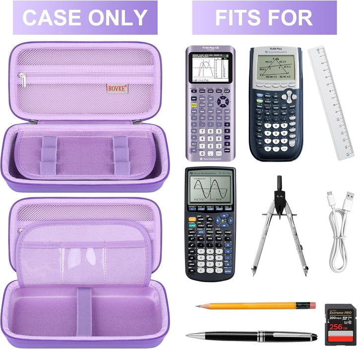 BOVKE Hartschalenkoffer für Texas Instruments TI-84 Plus CE Farbgrafik-Rechner/TI-84 Plus/TI-83 Plus