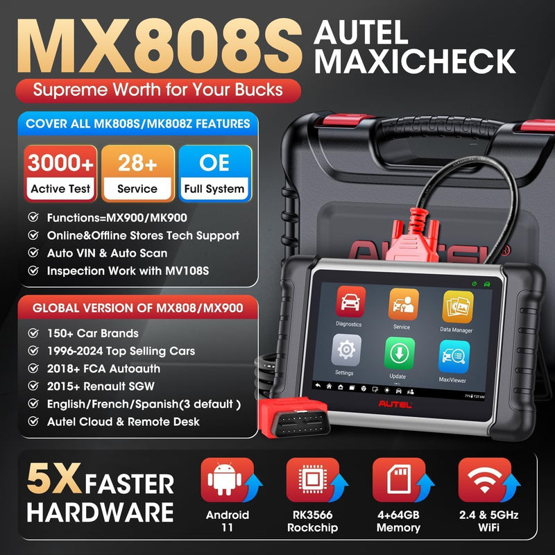 Autel MaxiCheck MX808S Android 11-Scanner [EU-Version 2024], wie MaxiCOM MK808S/MK808Z, Neueres Mode