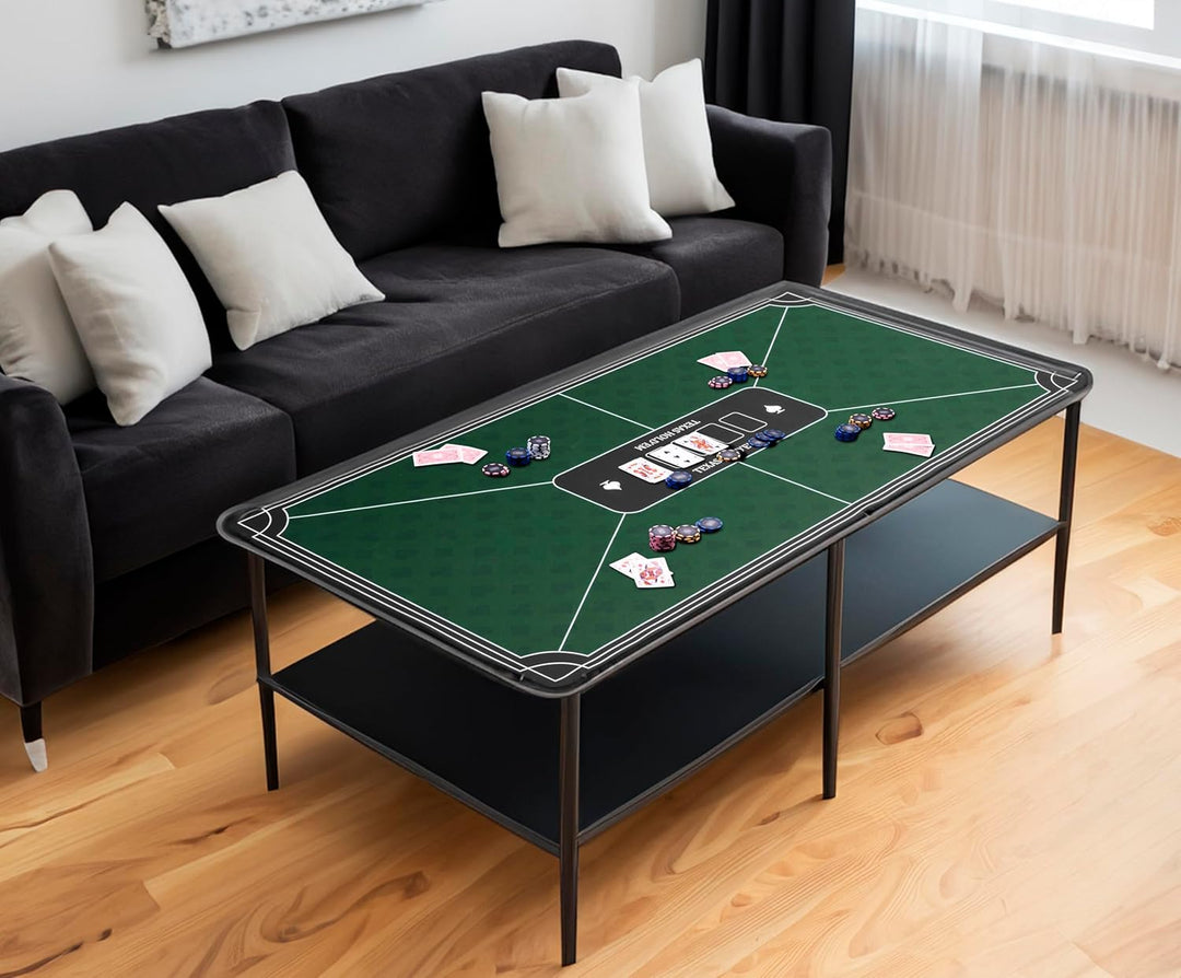Engelhart - 320992 – Pokermatte grün – rutschfeste Spielfläche 120 cm x 60 cm – Dicke: 3 mm – Bedruc