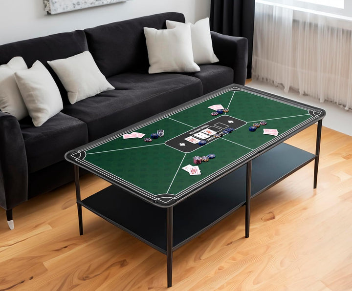 Engelhart - 320992 – Pokermatte grün – rutschfeste Spielfläche 120 cm x 60 cm – Dicke: 3 mm – Bedruc