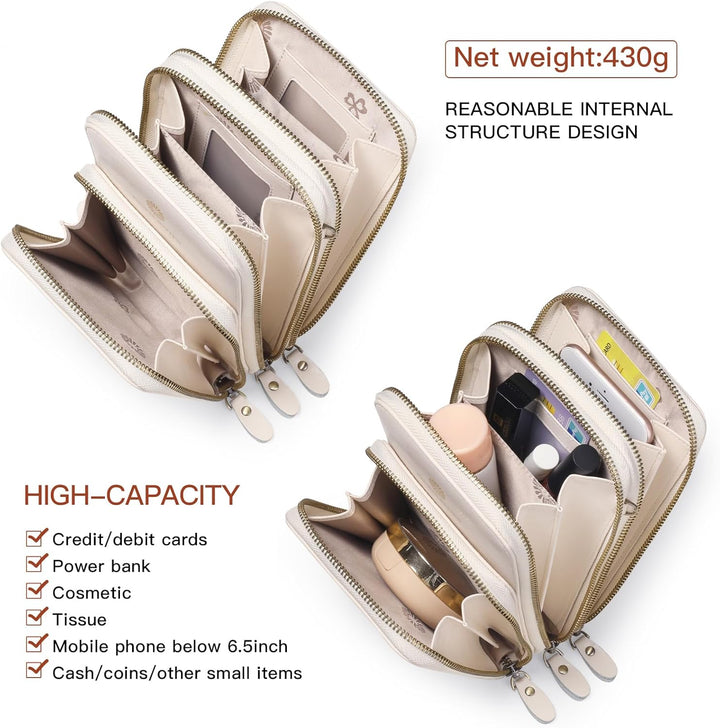 SENDEFN Handytasche zum Umhängen - Handy Umhängetasche Damen Handytasche Leder Handytasche mit Geldb