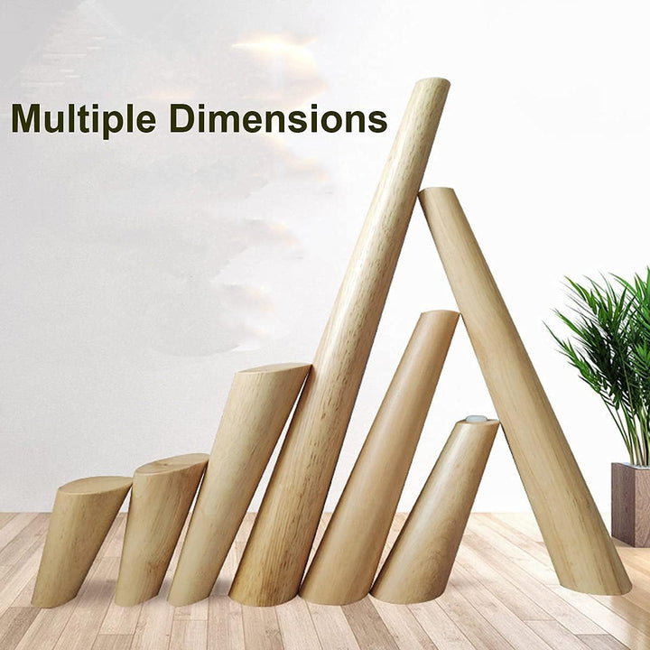 Qrity Möbelfuss Holz, 4 Stück 40cm Holzfüsse Möbelfüsse Sofafüsse mit Montageplatten & Schrauben für