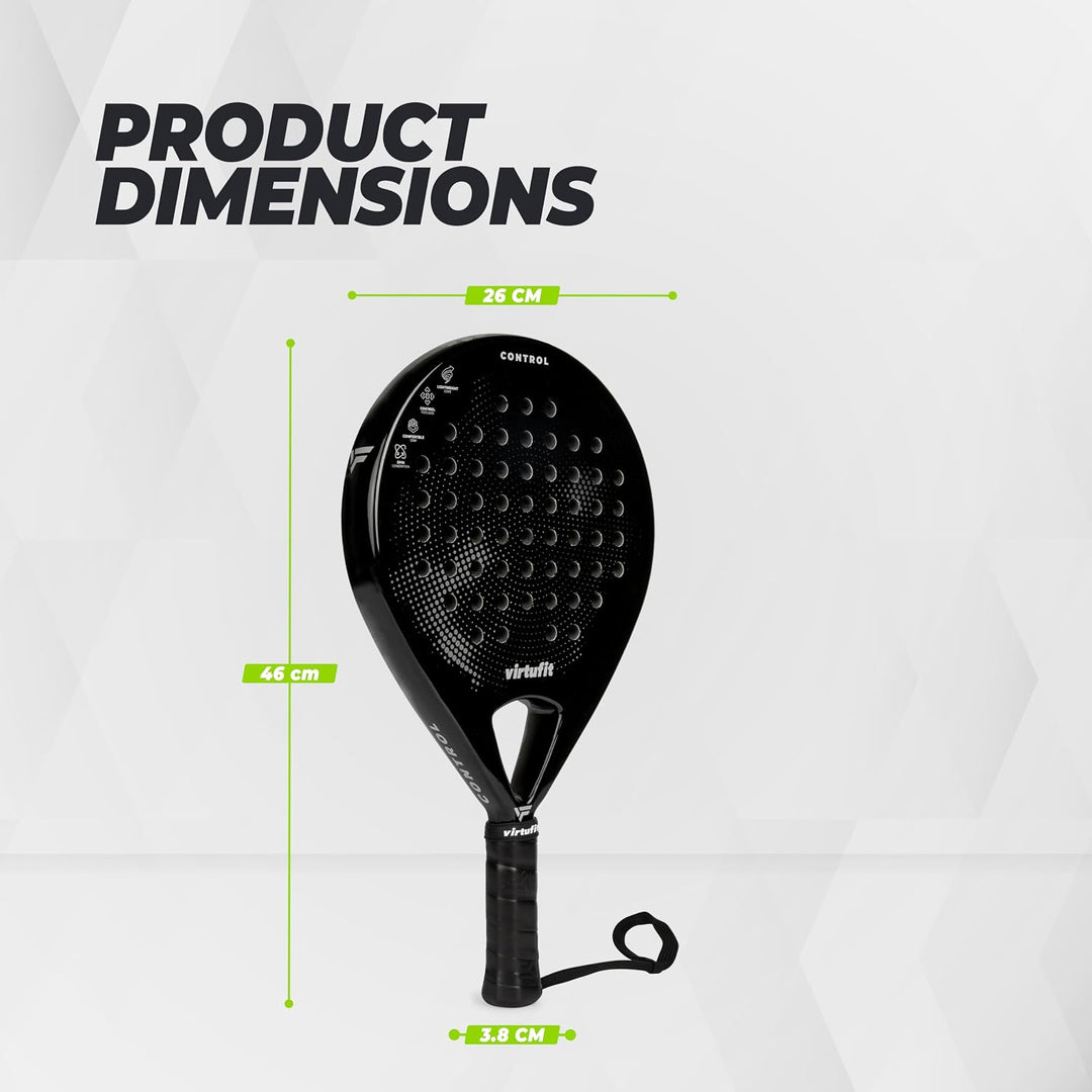 VirtuFit Control Padelschläger - Schwarz - Grau