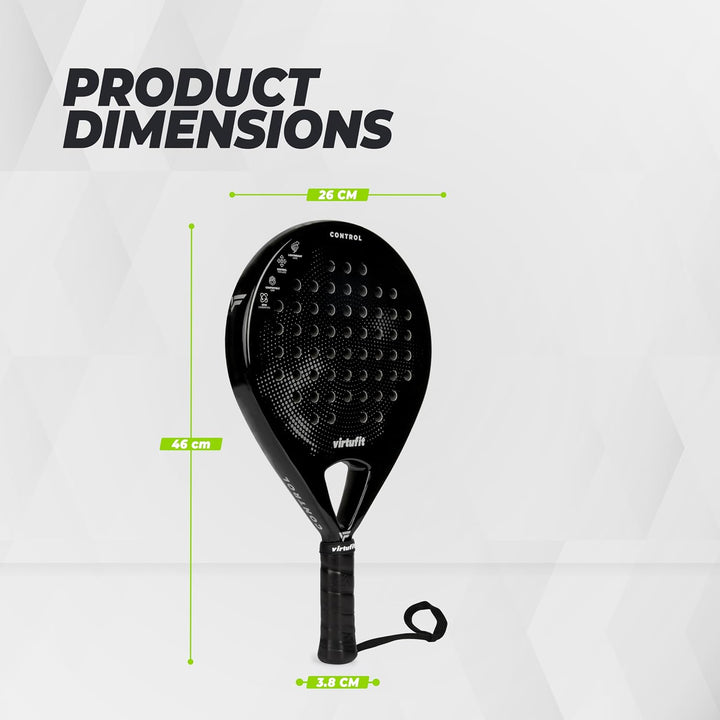 VirtuFit Control Padelschläger - Schwarz - Grau