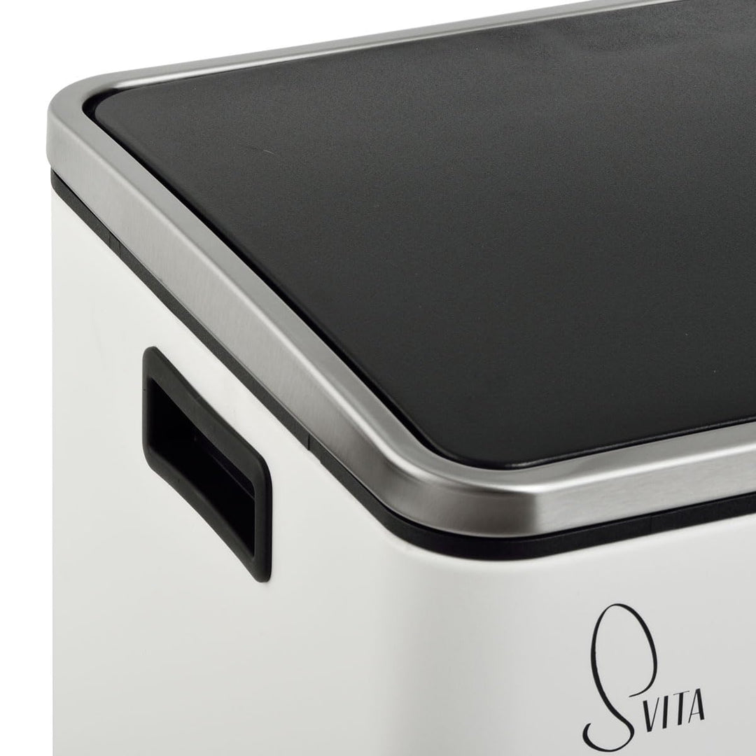SVITA TM2X24 Treteimer 48 Liter Abfalleimer Mülleimer Design Mülltrennung Papierkorb Küchen-Ordnung
